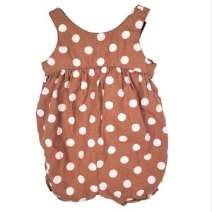 Carter's Brown Baby Romper with Polka Dots. 6M